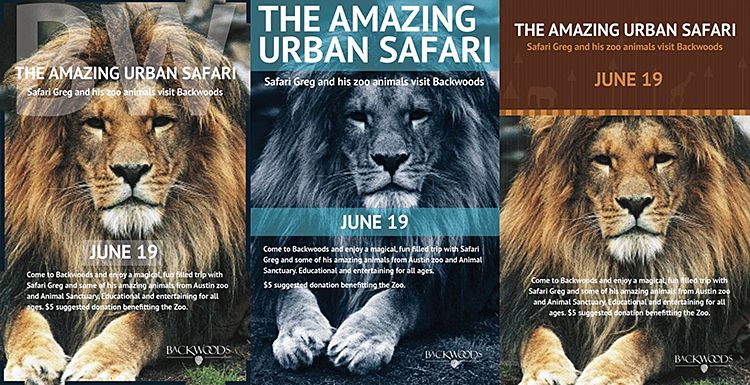 Backwoods event posters